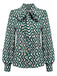 2PCS 1930s Green Tops & Black Pants