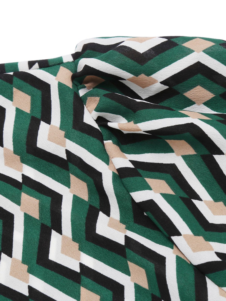 2PCS 1930s Green Tops & Black Pants