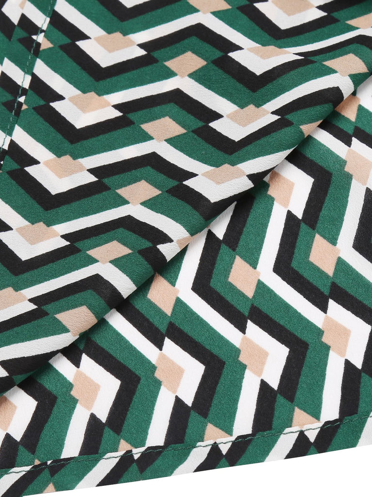 2PCS 1930s Green Tops & Black Pants
