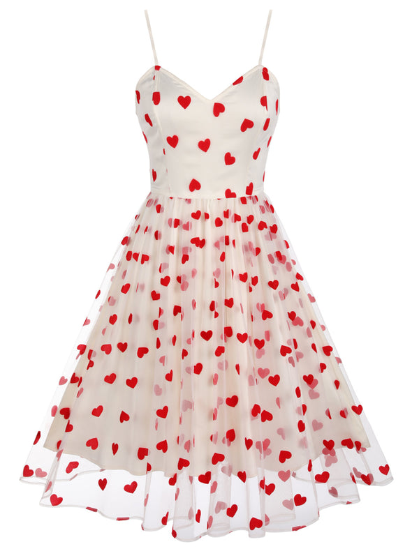 [Pre-Sale] Heart 1950s Mesh Sling Dress | Retro Stage