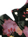 Black 1950s Lace Flowers Swing Dress