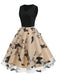 1950s Butterfly Embroidered Mesh Patchwork Dress