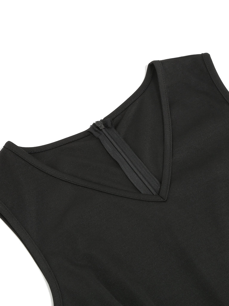 1950s Butterfly Embroidered Mesh Patchwork Dress