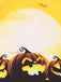 Orange 1950s Halloween Lace Patchwork Dress