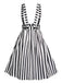 Black & White 1950s Stripes Suspender Skirt