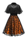 1950s Halloween Strap Patchwork Dress & Cape