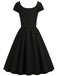 Red 1950s Halloween Lace Patchwork Dress
