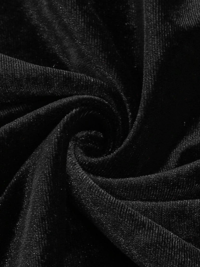 1950s Off Shoulder Velvet Swing Dress