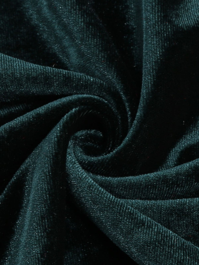 1950s Off Shoulder Velvet Swing Dress