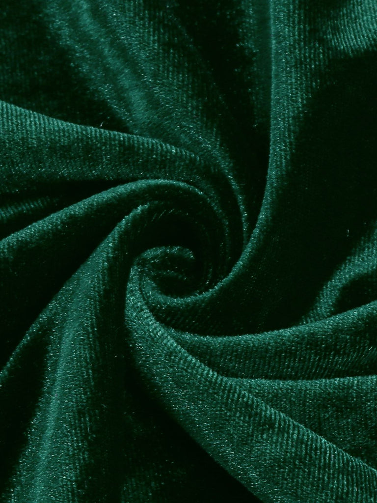 1950s Off Shoulder Velvet Swing Dress