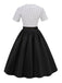 Black 1950s Dots Patchwork Dress
