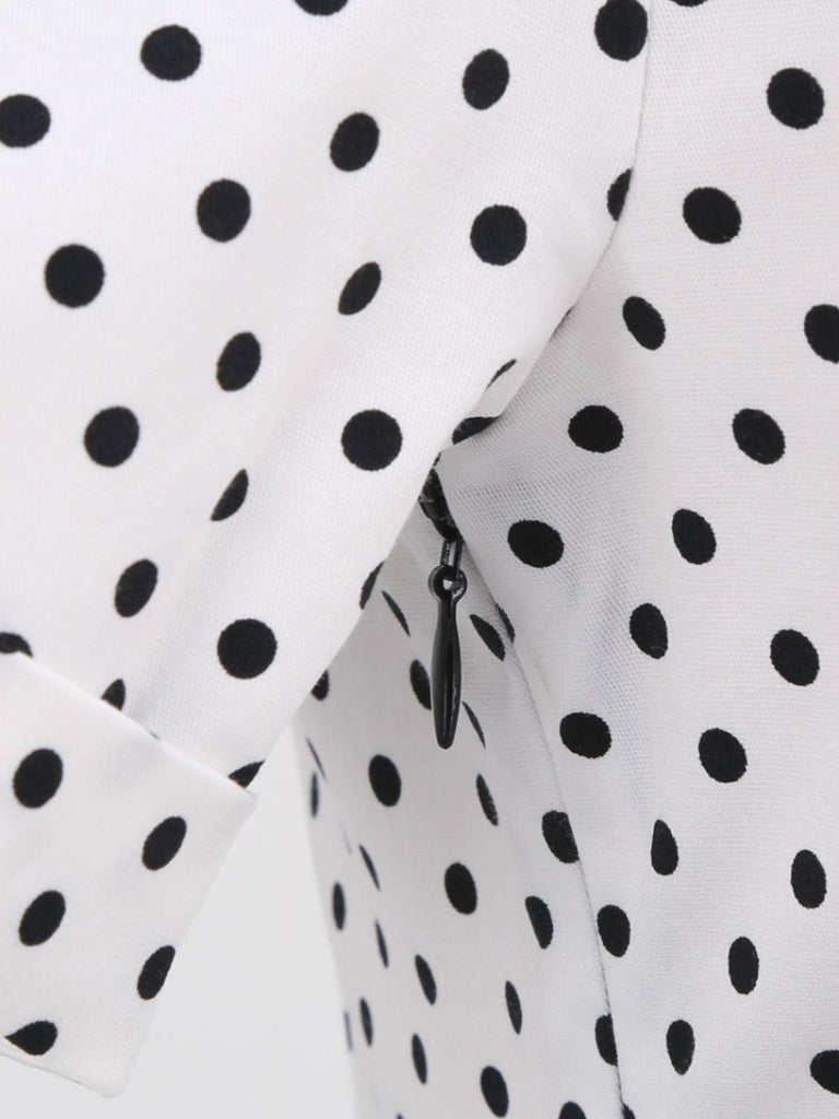 Black 1950s Dots Patchwork Dress