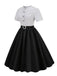 Black 1950s Dots Patchwork Dress