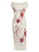 White 1960s Halloween Blood Pencil Dress