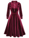 1950s Long Seelve Velvet Swing Dress