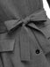 Gray 1930s Faux Fur Lapel Collar Coat