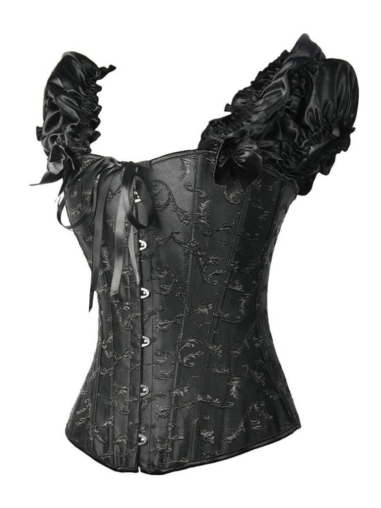 Steampunk Gothic Lace-Up Puff Sleeves Corset