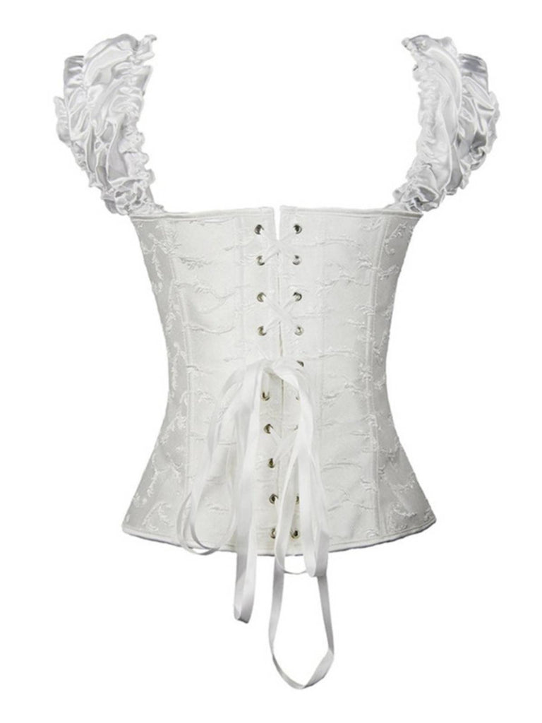 Steampunk Gothic Lace-Up Puff Sleeves Corset