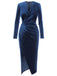 1960s Solid Glitter Velvet Slit Pencil Dress