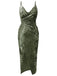 1960s Solid Diamond Velvet Slit Strap Dress