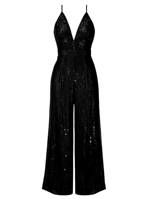 Solid Shiny Slip Vintage Jumpsuit – Retro Stage - Chic Vintage Dresses ...