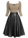 Pink 1950s Knitted Leather Patchwork Dress