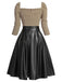 Pink 1950s Knitted Leather Patchwork Dress