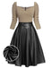 Pink 1950s Knitted Leather Patchwork Dress