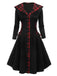 Black 1950s Plaid Hooded Swing Dress