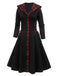 Black 1950s Plaid Hooded Swing Dress