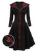 Black 1950s Plaid Hooded Swing Dress