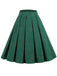 Green Retro Plaid Swing Panel Skirt