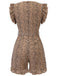 1930s Leopard Print Mullet Sleeves V-neck Romper