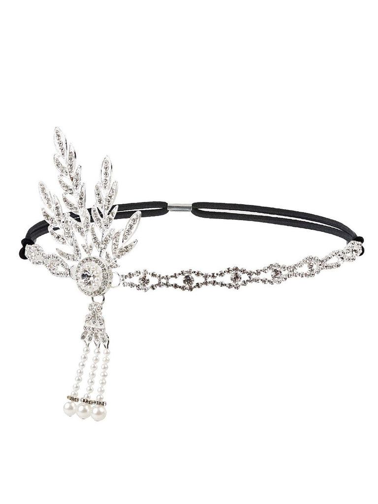 [US Warehouse] 1920s Fringe Pearl Rhinestone Headband