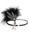 [US Warehouse] Silver 1920s Feather Rhinestone Headband