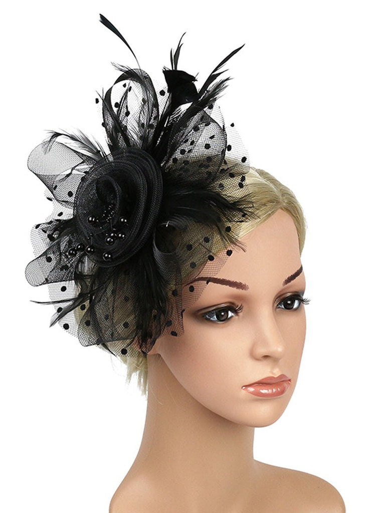[US Warehouse] 1920s Feather Mesh Beads Headband