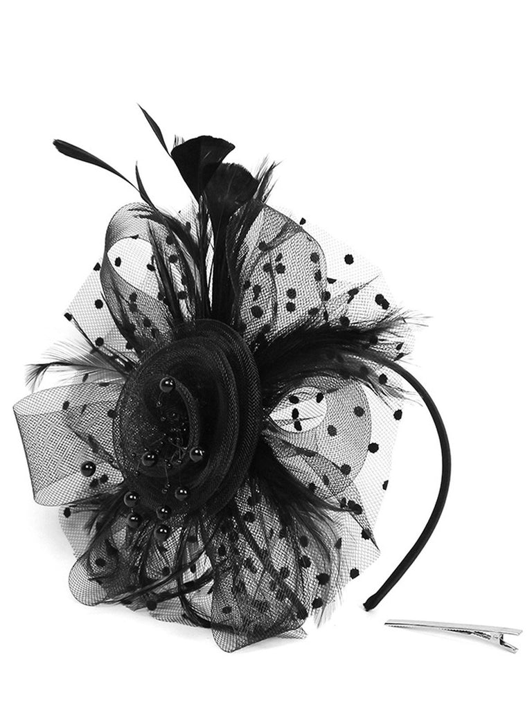 [US Warehouse] 1920s Feather Mesh Beads Headband