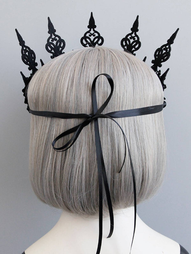 Black Halloween Flowers Crown Headband