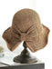 Retro Solid Bowknot Raffia Sun Hat