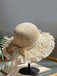 Retro Hand-Made Lace Bow Sun Hat