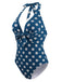 Halter Polka Dot One-Piece Swimsuit