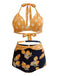 Lemon Polka Dot Halter Bikini