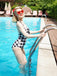 [US Warehouse] 1950s Plaid Halter One-Piece Swimsuit
