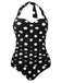 [Pre-Sale] 1950s Halter Polka Dot One-Piece Swimsuit