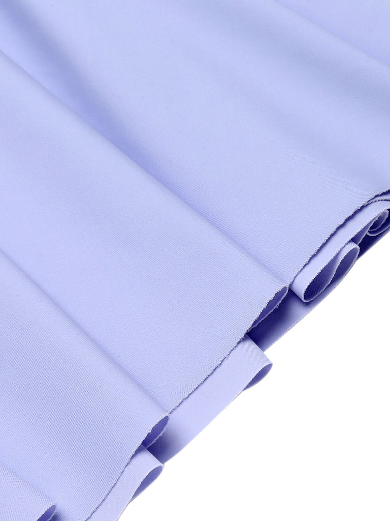 Sky Blue Straps Swimsuit with Skirt
