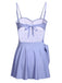 Sky Blue Straps Swimsuit with Skirt