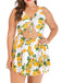 Plus Size 1940s Lemons Skirted Swimsuit