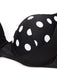 Black 1960s Polka Dot Bikini Set with Skirt