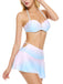 Gradient Pink Shell Skirted Bikini Set