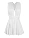 White 1930s Backless Pleated Skirted Swimsuit